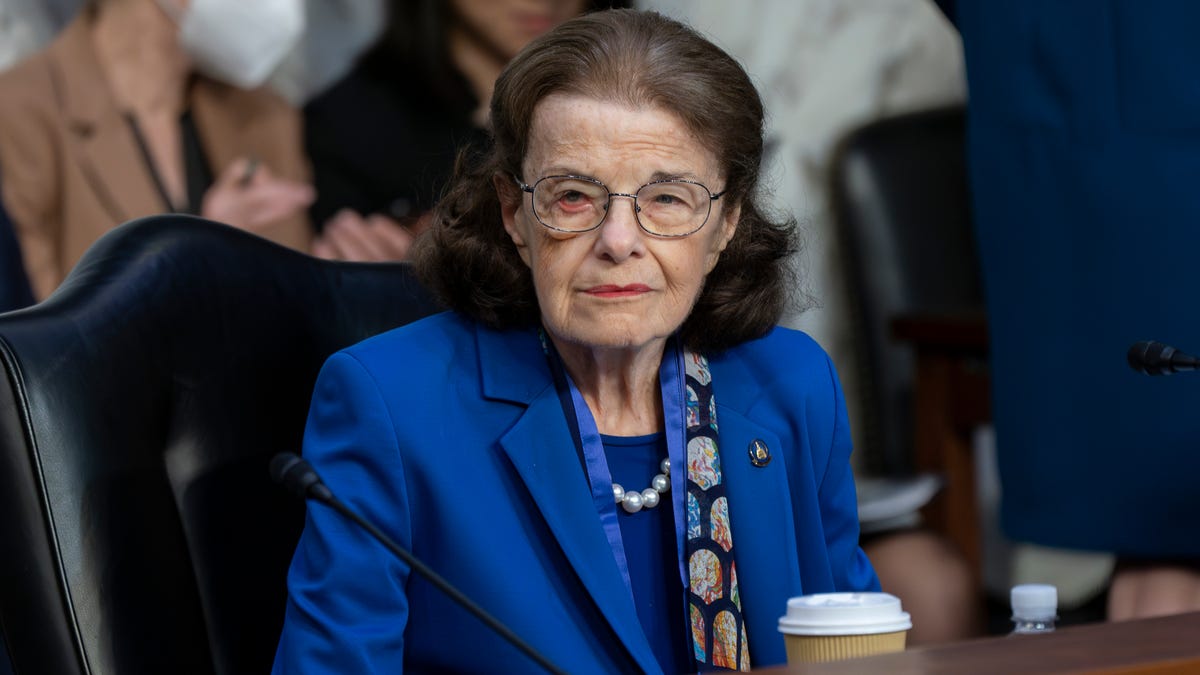 Sen. Dianne Feinstein, D-Calif., returns to the Senate Judiciary Committee following a more than two-month absence at the Capitol in Washington, Thursday, May 11, 2023.
