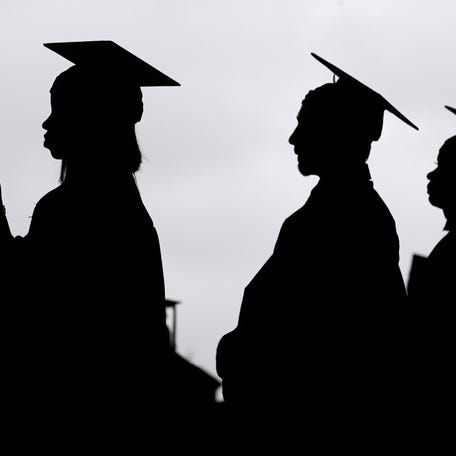 New graduates line up before the start of a community college commencement in East Rutherford, N.J., May 17, 2018. Senate Republicans on Wednesday, June 14, 2023, unveiled their plan to address America's student loan crisis.