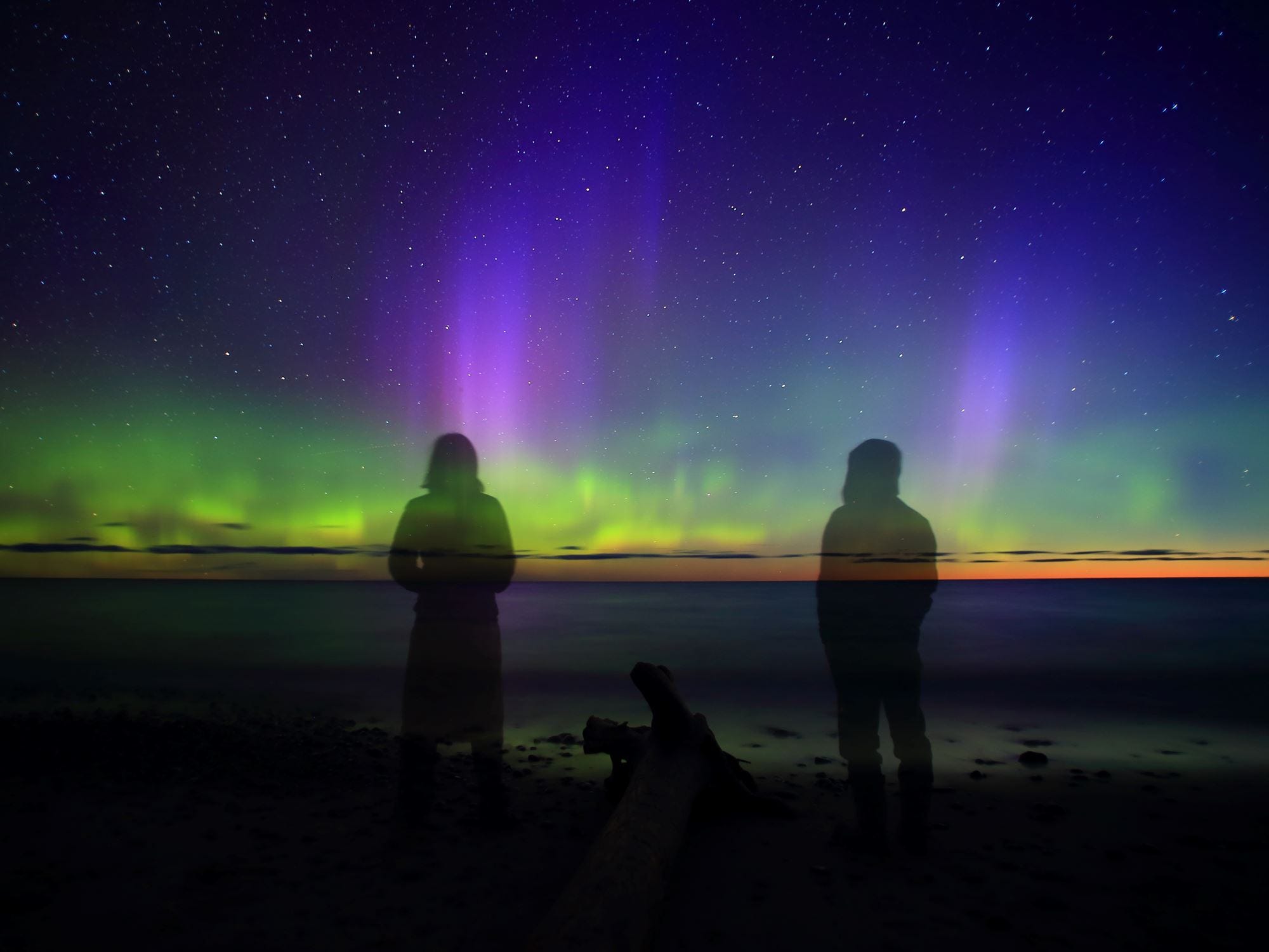 Award of Excellence winner in Candid Captures: "Northern lights in Lake Superior," by Takuma Saito, of Novi