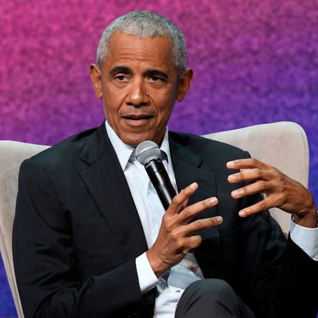Former U.S. president Barack Obama speaks during a discussion at the Stavros Niarchos Foundation Cultural Center (SNFCC), in Athens, Greece, Thursday, June 22, 2023. Obama is visiting Athens to speak at the SNF Nostos Conference focused on how to strengthen democratic culture and the importance of investing in the next generation of leaders.