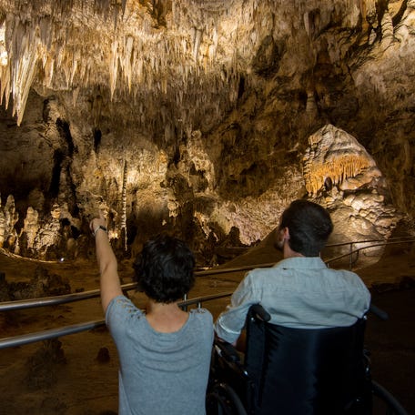 Visitors who use wheelchairs can access Carlsbad Cavern's Big Room by elevator.