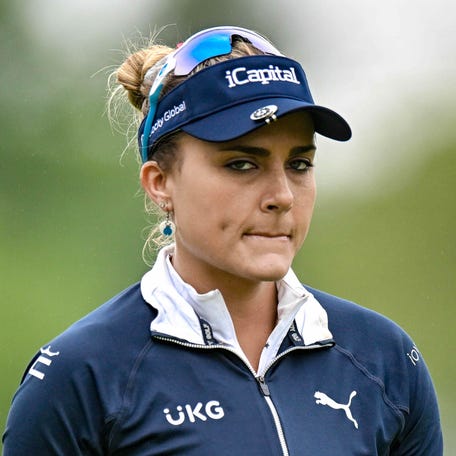 Lexi Thompson walks the fairway of hole No. 4 during the first round of the KPMG Women's PGA Championship  on Thursday.
