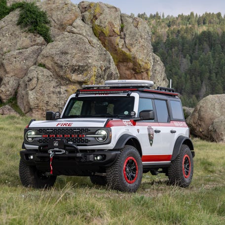 Ford partnered with W.S. Darley Co., of Illinois to create a high-tech Bronco firefighting command rig to assist with wildfire communications among first responders. The automaker donated the vehicle to the National Park Service for use in  Bandelier National Monument near Los Alamos, New Mexico on Wednesday, June 28, 2023.