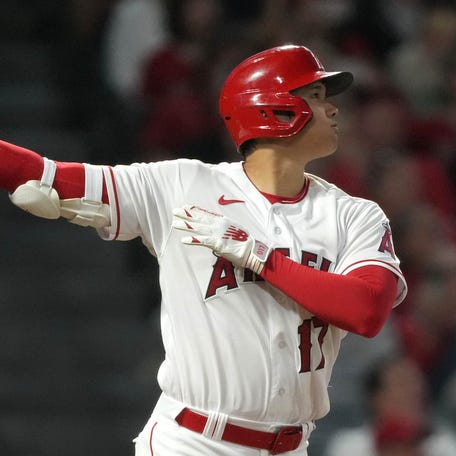 Shohei Ohtani hit two home runs and struck out 10 in the Angels' win over the White Sox.