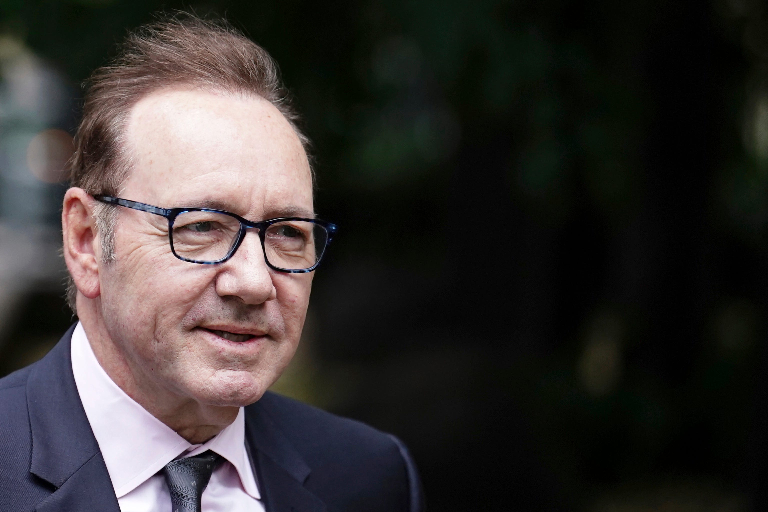 Actor Kevin Spacey arrives at Southwark Crown Court where he is accused of sexual offenses against four men in Britain, in London, Wednesday, July 5, 2023. The actor, charged under his full name of Kevin Spacey Fowler, has pleaded not guilty to all 12 counts, which relate to alleged incidents between 2001 and 2013. (Jordan Pettitt/PA via AP)