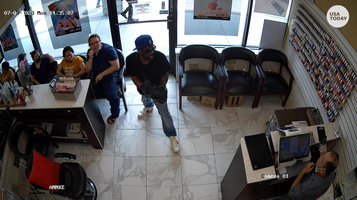 Atlanta Nail First salon robbery ends with customers ignoring suspect USA TODAY Atlanta Nail First salon robbery ends with customers ignoring suspect USA TODAY