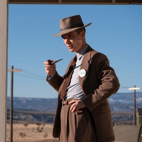 Cillian Murphy plays physicist J. Robert Oppenheimer in Christopher Nolan's historical thriller "Oppenheimer," which hits theaters July 21, 2023.