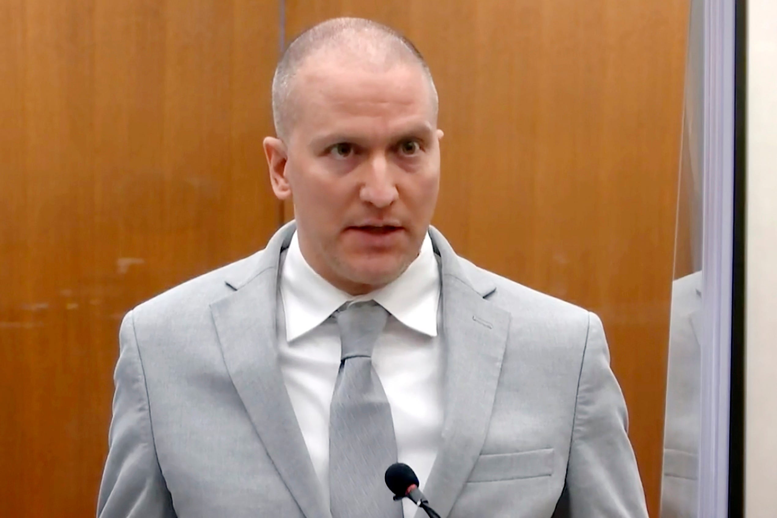 In this image taken from video, former Minneapolis Police Officer Derek Chauvin addresses the court at the Hennepin County Courthouse, June 25, 2021, in Minneapolis. Chauvin was convicted in the killing of George Floyd.
