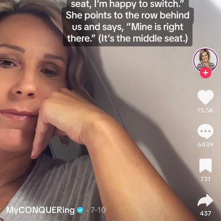 Tammy Nelson, CEO of global jewelry brand CONQUERing, posted a video on TikTok July 10 sharing a recent experience in which she refused to switch seats with another passenger on an airplane.