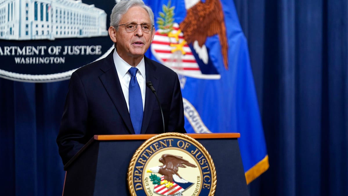 Attorney General Merrick Garland speaks at the Department of Justice, Friday, Aug. 11, 2023, in Washington. Garland announced Friday he is appointing a special counsel in the Hunter Biden probe, deepening the investigation of the president's son ahead of the 2024 election. (AP Photo/Stephanie Scarbrough) ORG XMIT: DCSS406