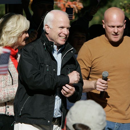 Samuel Joseph Wurzelbacher, aka Joe the Plumber, appears with Republican presidential candidate John McCain at Washington Park in Sandusky in October 2008.    04 watchdog