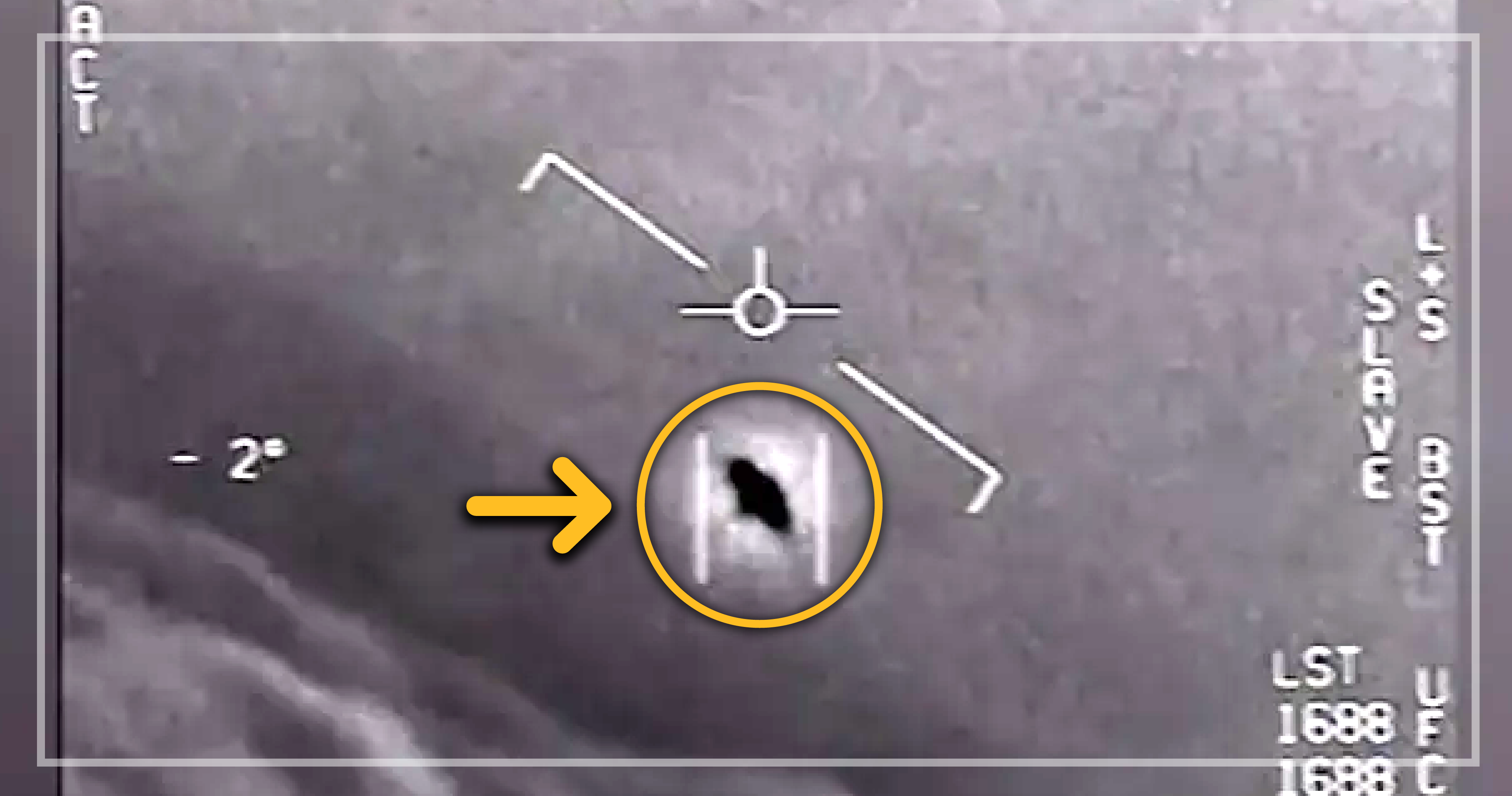 A still image shows one of the unidentified aerial phenomena captured by a Navy pilot and authenticated by the Department of Defense.