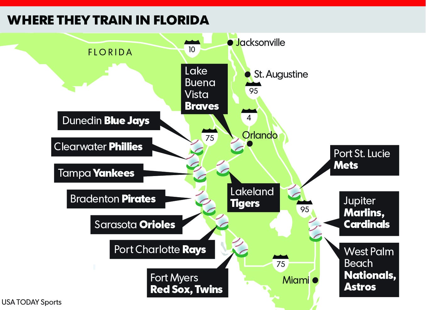 Cactus League Spring Training Stadium Map