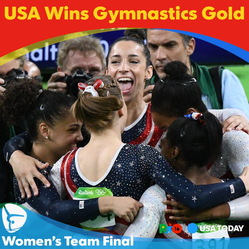 USA women romp to Rio Olympics gymnastics team gold