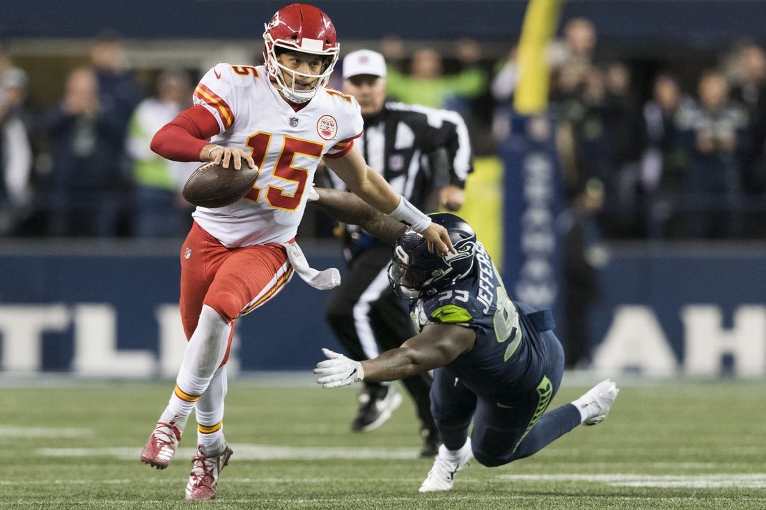 Chiefs quarterback Patrick Mahomes (15) wants the No. 1 seed in the AFC playoffs.