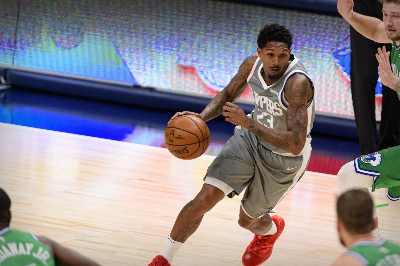 Mar 17, 2021; Dallas, Texas, USA; LA Clippers guard Lou Williams (23) in action during the game between the Dallas Mavericks and the LA Clippers at the American Airlines Center.